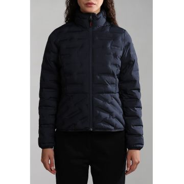 Geaca matlasata cu guler mediu - Bleumarin