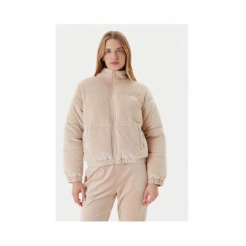 Geaca matlasata cu vatelina - model uni si aspect de catifea