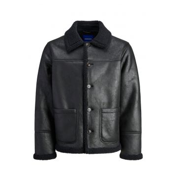 Geaca piele - Jack Jones - piele - Negru