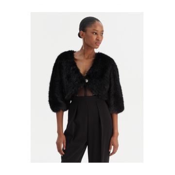 Haina dama de blana -  blana artificiala - Negru