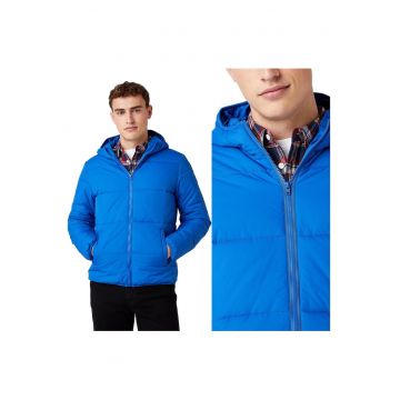 Jacheta Barbati -  The Puffer - Regular Fit - Design Clasic - Maneci Lungi - 2 Buzunare - Cu Fermoar - Bumbac - 3XL INTL - Albastru