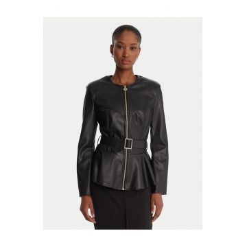 Jacheta imitatie piele dama  negru