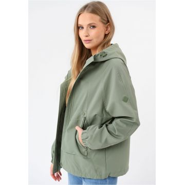 Jacheta lejera de primavara cu gluga si indichere cu fermoar -  J-Afinis - verde - Verde