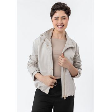 Jacheta scurta de primavara cu fermoar si buzunare  J-Melba - bej - Bej