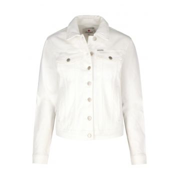 Jacheta scurta din denim cu nasturi - cu buzunare -  J-Nala - alb crem
