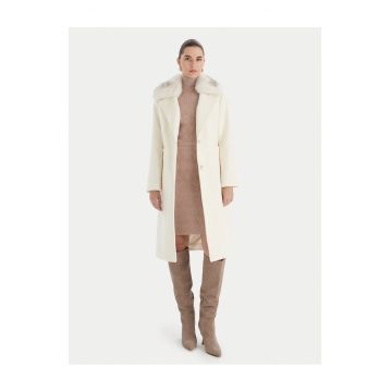 Palton dama  ecru - lana -