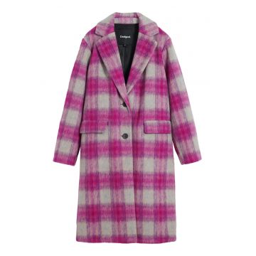 Palton dama -  roz - 58% poliester - 42% lana -