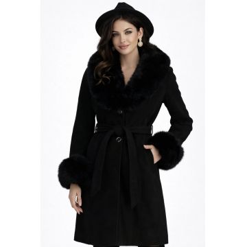 Palton din amestec de lana - Negru - Negru