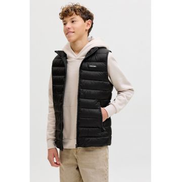 Vesta cu vatelina subtire si buzunare cu fermoar - Negru