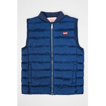 Vesta matlasata cu fermoar - Bleumarin