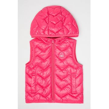 Vesta matlasata cu gluga - Fucsia