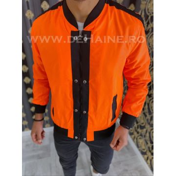 Geaca barbati de toamna portocalie din fas subtire cu mic defect DEFB5982 O2-5.3