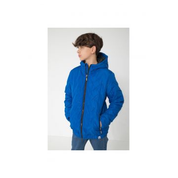 Geaca cu gluga si buzunare cu fermoar -