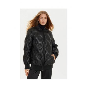 Geaca cu model monogram si fermoar