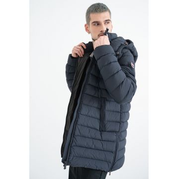 Geaca cu umplutura de puf si aspect matlasat - Negru