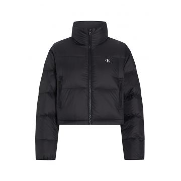 Geaca cu vatelina si guler inalt - Negru