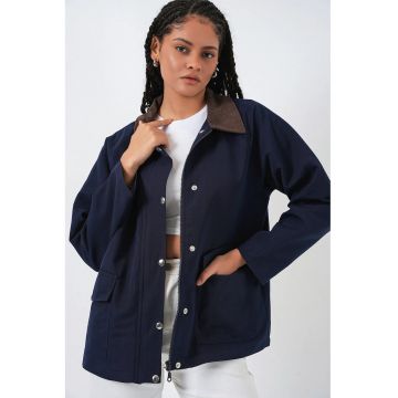 Geaca dama -  bleumarin - textil