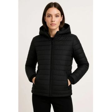 Geaca dama -  bumbac/poliester/elastan - negru