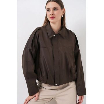 Geaca dama -  poliester - maro