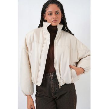 Geaca dama -  textil - ivoire