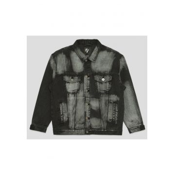 Geaca de blugi cu aspect decolorat -