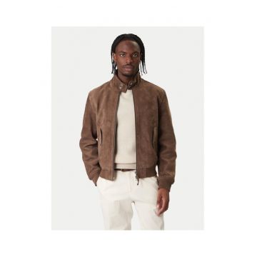Geaca de piele barbati  maro