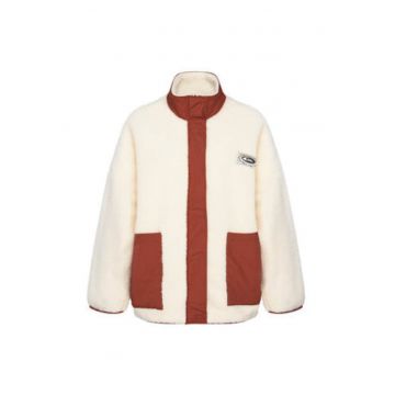 Geaca de tranzitie dama -  alb - maro - poliester -