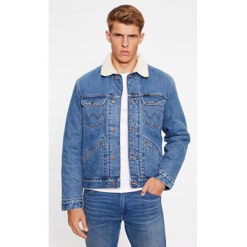 Geaca denim barbati  124MJ Sherpa - croiala regulata - albastra - 100% bumbac - cu izolatie