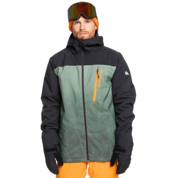 Geaca impermeabila cu vatelina si gluga - pentru schi Morton - Negru/Verde aquamarin
