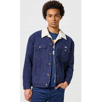 Geaca  Katana - catifea reiata - bleumarin - Sherpa