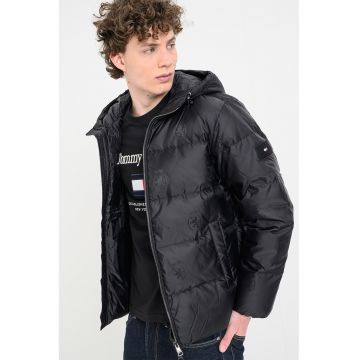 Geaca matlasata cu gluga - Negru