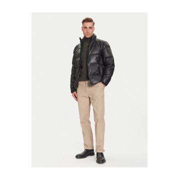 Geaca piele barbati  negru