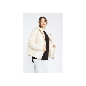 Geaca puffer scurta cu gluga -