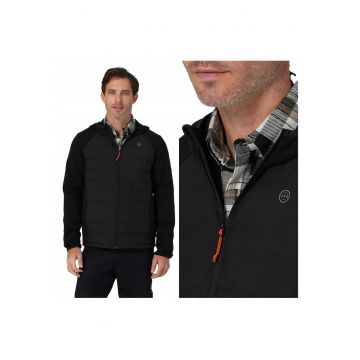 Jacheta Barbati -  Athletic Hybrid - Regular Fit - Design Clasic - Maneci Lungi - 2 Buzunare - Cu Fermoar - Bumbac - 3XL INTL - Negru