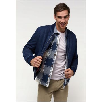 Jacheta Barbati -  Byron - Regular Fit - Design Clasic - Maneci Lungi - 2 Buzunare - Cu Fermoar - Bumbac - Albastru - Albastru