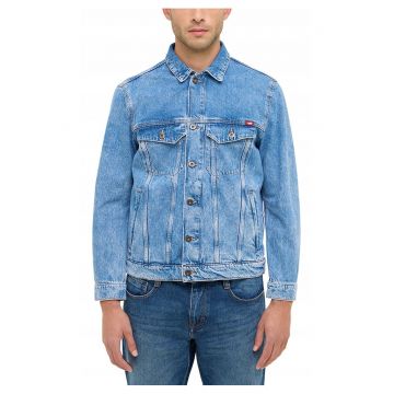 Jacheta Barbati -  Dallas Jacket - Regular Fit - Design Clasic - Maneci Lungi - 2 Buzunare - Cu Nasturi - Bumbac - M INTL - Albastru