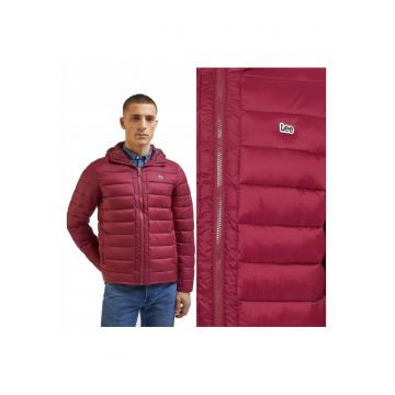 Jacheta Barbati -  Light Puffer Regular Fit - Design Clasic - Maneci Lungi - 2 Buzunare - Cu Fermoar - Bumbac - Rosu - Rosu
