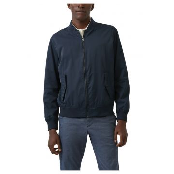 Jacheta Bomber - barbati - cu guler - Bleumarin inchis