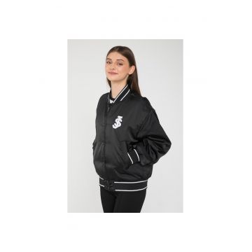 Jacheta bomber cu aspect satinat -