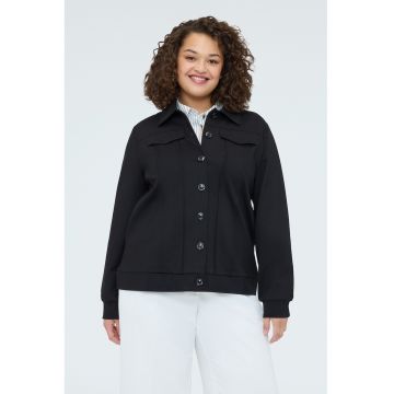 Jacheta-camasa cu maneci lungi si nasturi - Negru