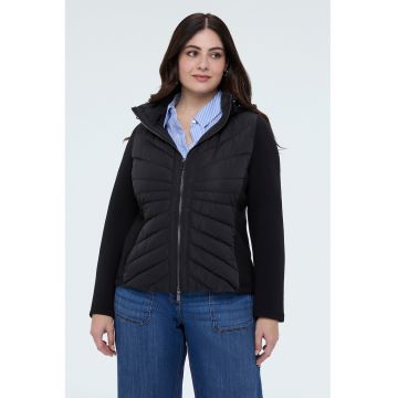 Jacheta cambrata cu gluga - Negru