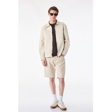 Jacheta cu buzunare aplicate pe piept - Bej deschis