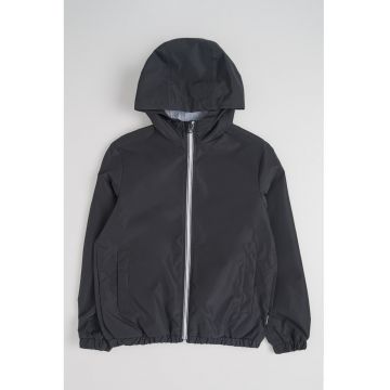 Jacheta cu buzunare laterale si gluga - Negru