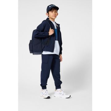 Jacheta cu gluga si logo discret - Albastru ultramarin