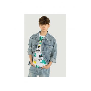 Jacheta din denim cu buzunare -