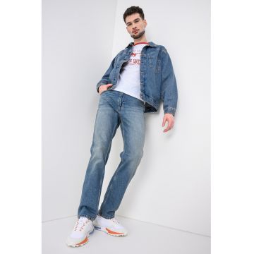 Jacheta din denim cu doua buzunare aplicate - Albastru deschis