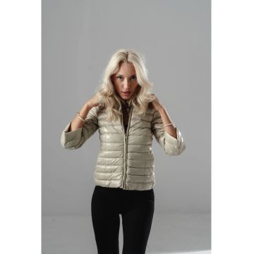 Jacheta femei  puf de gasca bej - marimea
