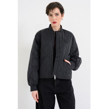 Jacheta matlasata cu fermoar - Negru