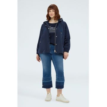 Jacheta parka cu gluga - Albastru