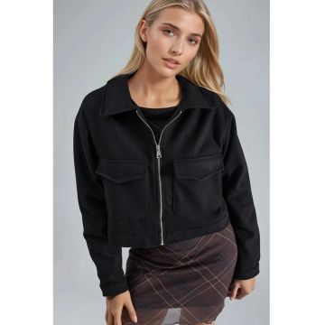 Jacheta scurta dama  poliester/lycra - negru